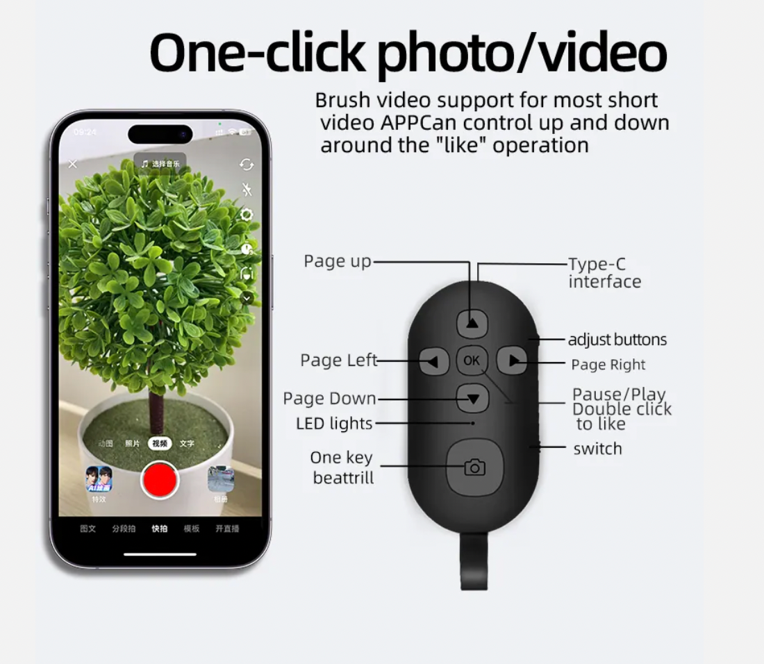 Controle Bluetooth p/ Celular - Fotos e Vídeos